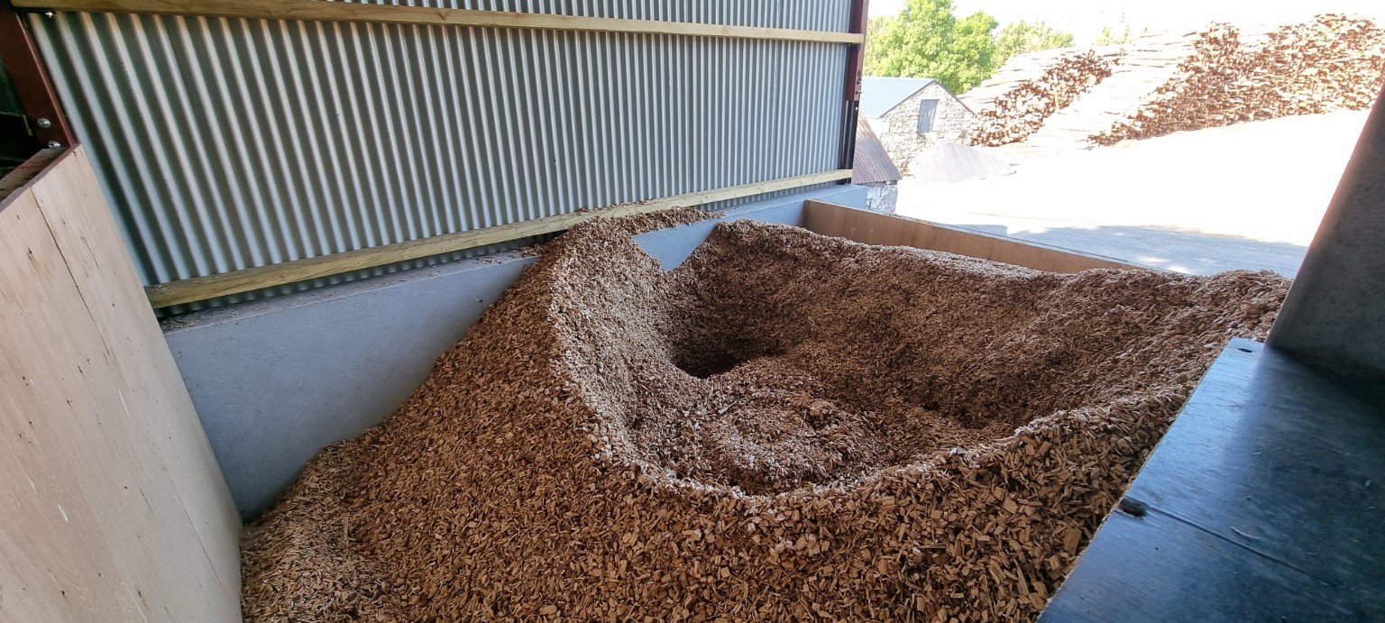Biomass boiler room supporting commercial heat and hot water demand