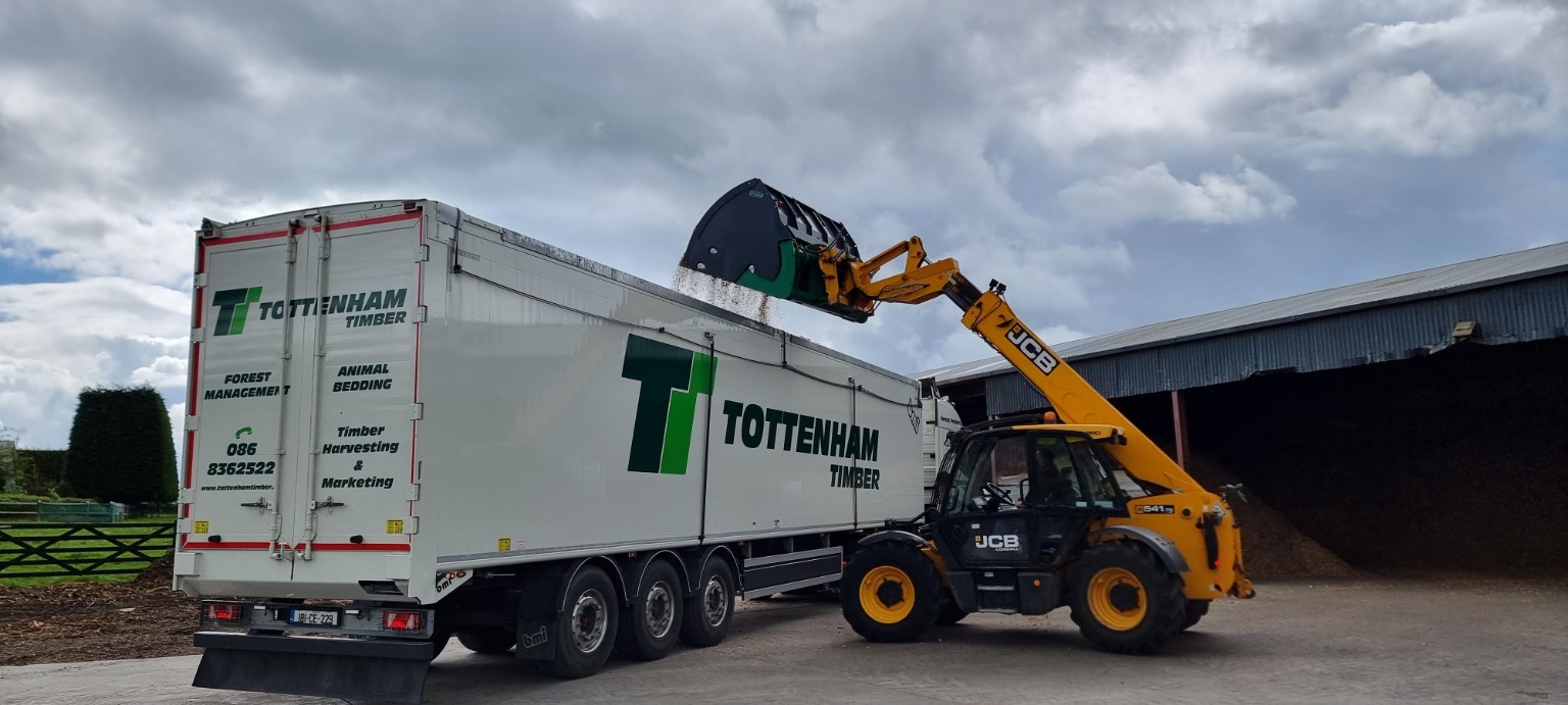 Wide timber stacks supporting commercial wood chip supply security