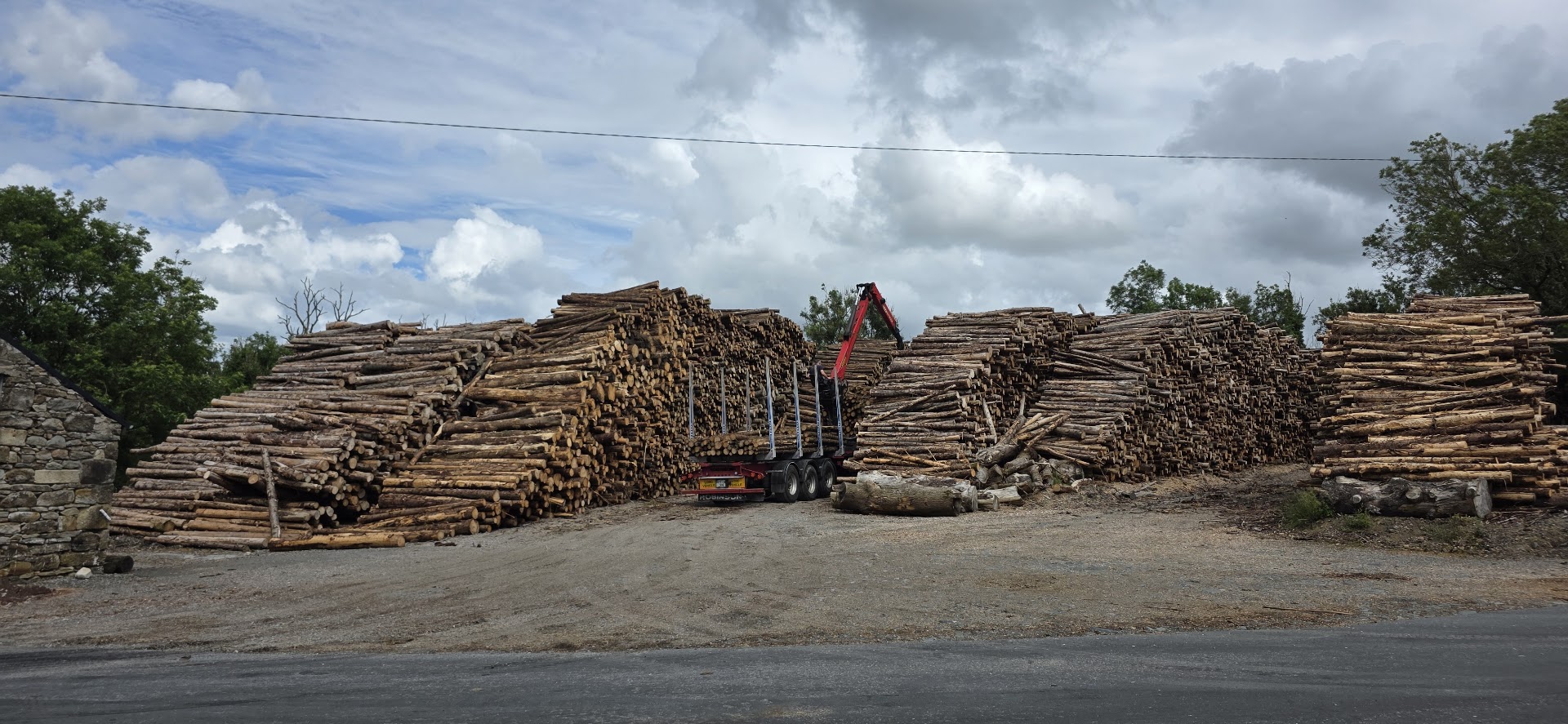 Timber stacks supporting long-term Irish forestry supply